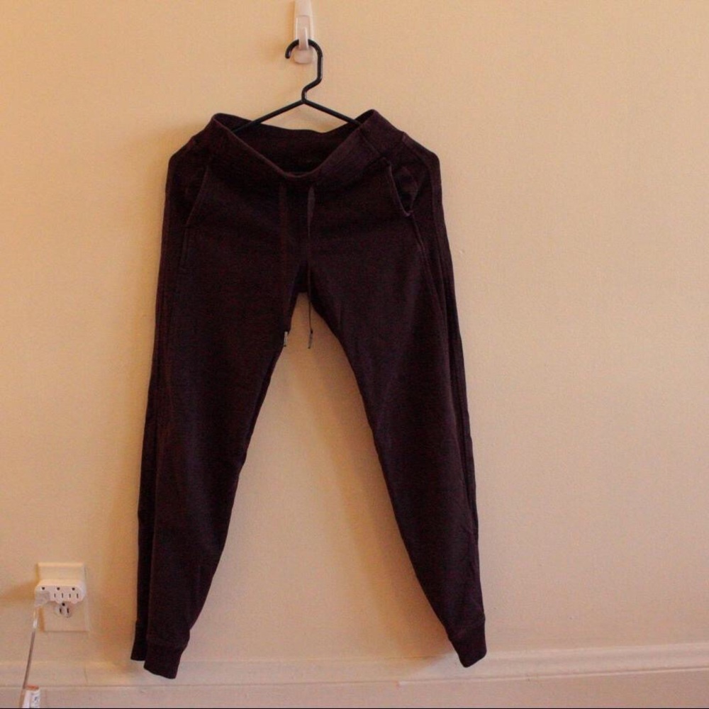 Red Lululemon sweatpants